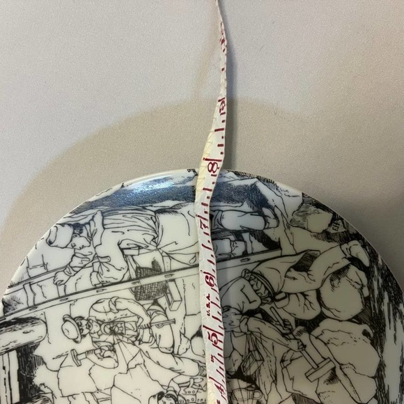 FURSTENBERG decorative Plate 1990 black white coal miner print - Picture 5 of 6